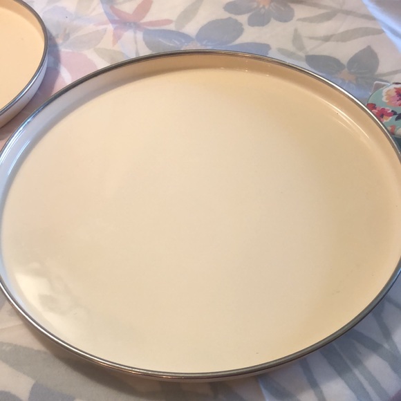 Vtg CSC Patchwork Duck Steel Enamel Burner Covers 1-10 inch and 1-8 inch - Picture 4 of 5